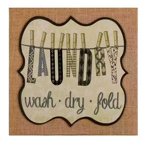 Kirkland’s Black & White Laundry Burlap Plaque